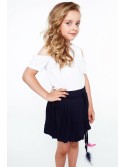 Girls\' blouse with falling sleeves, white NDZ8486 - Online store - Boutique